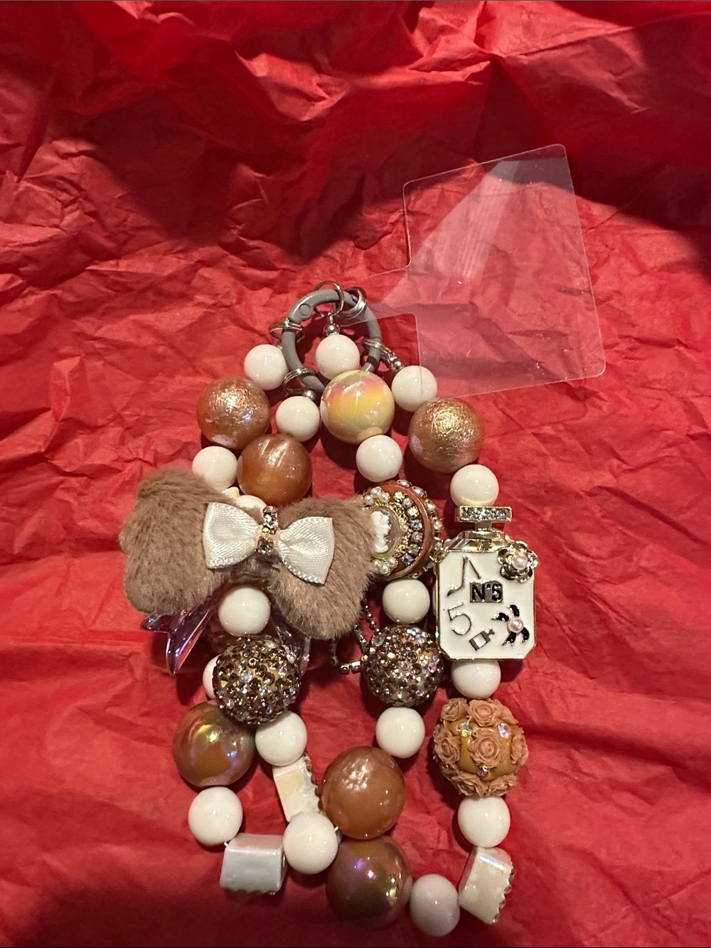 Plush Bow Beaded bag, accessory, or can be used as a phone accessory